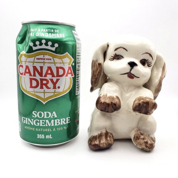 Vintage 50s Handmade Ceramic Sitting Spaniel Dog 4.5" Figurine OOAK Signed VGC - Picture 2 of 9